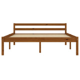 Bed Frame without Mattress Honey Brown Solid Pine Wood 140x200cm