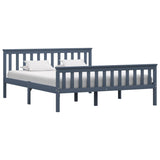 Bed Frame without Mattress Grey Solid Pinewood 160x200 cm