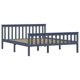 Bed Frame without Mattress Grey Solid Pinewood 160x200 cm