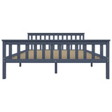 Bed Frame without Mattress Grey Solid Pinewood 160x200 cm