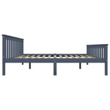 Bed Frame without Mattress Grey Solid Pinewood 160x200 cm