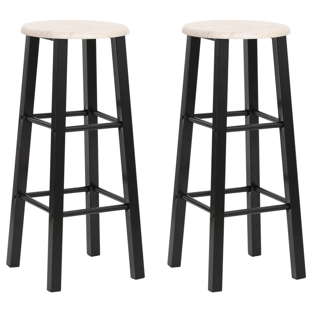 Bar Stools 2 pcs Black MDF