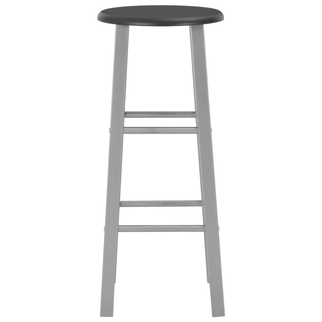 Bar Stools 2 pcs Silver MDF