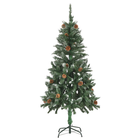 Artificial Christmas Tree with Pine Cones and White Glitter 150 cm