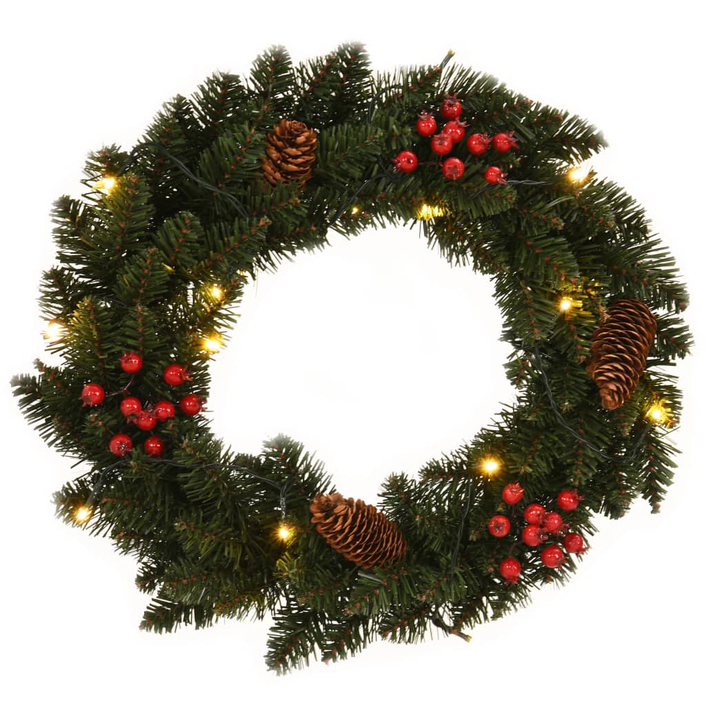 Christmas Wreaths 2 pcs with Decoration Green 45 cm