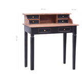 Writing Desk with Drawers 90x50x101 cm Solid Mahogany Wood