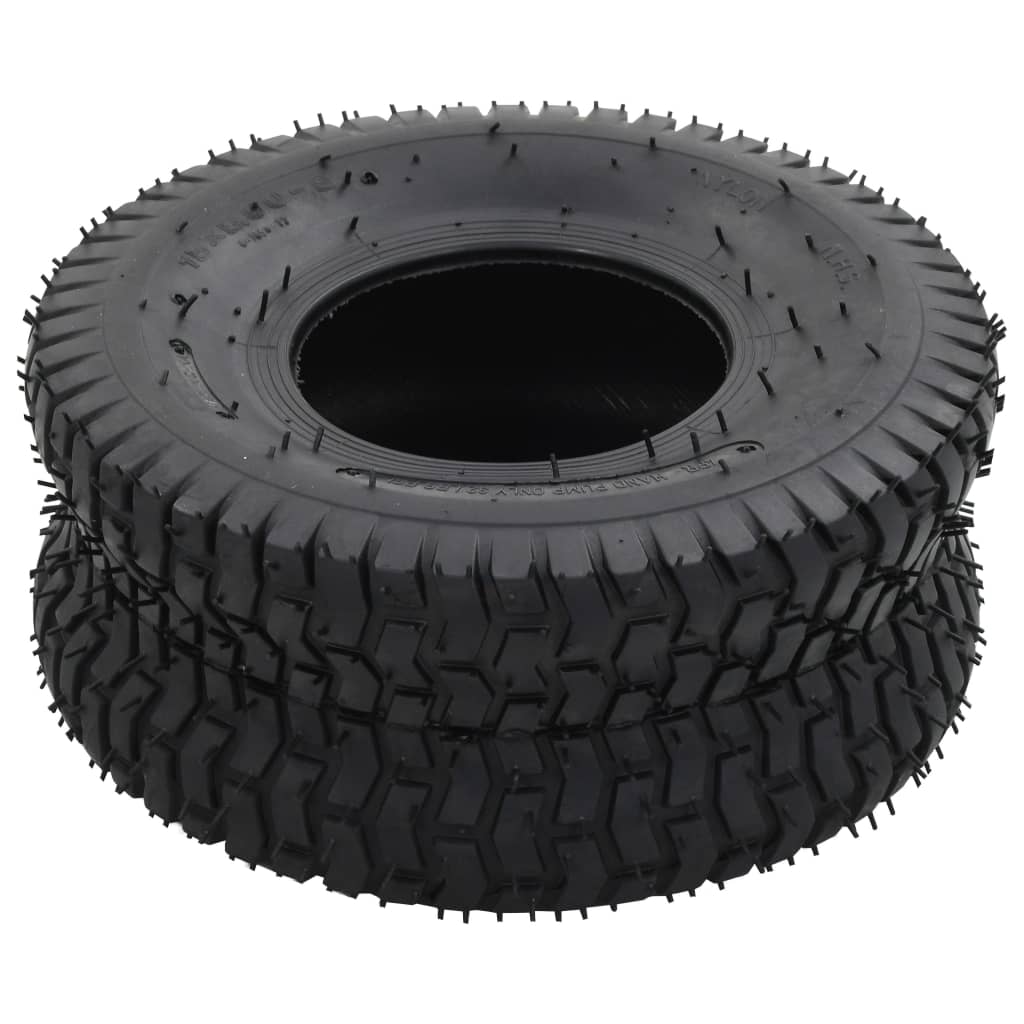 Wheelbarrow Tyres 2 pcs 15x6.00-6 4PR Rubber