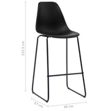 Bar Chairs 2 pcs Black Plastic