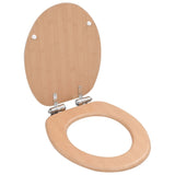 WC Toilet Seats 2 pcs with Soft Close Lids MDF Bamboo Design