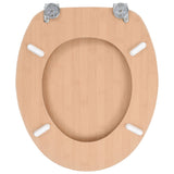 WC Toilet Seats 2 pcs with Lids MDF Bamboo Design