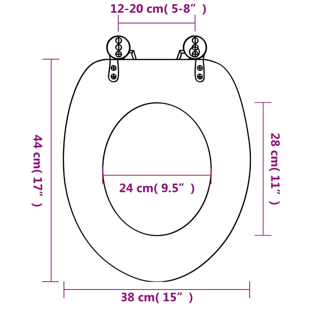 WC Toilet Seats 2 pcs with Soft Close Lids MDF Starfish Design