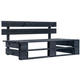 Garden Pallet Bench Wood Black