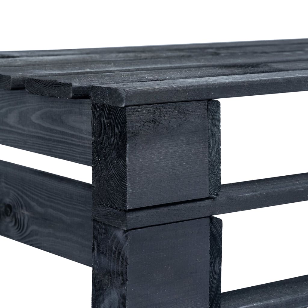 Garden Pallet Bench Wood Black