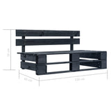 Garden Pallet Bench Wood Black