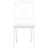 Dining Chairs 6 pcs White Solid Rubber Wood