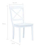 Dining Chairs 6 pcs White Solid Rubber Wood