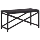 Garden Bench 80 cm Poly Rattan Black