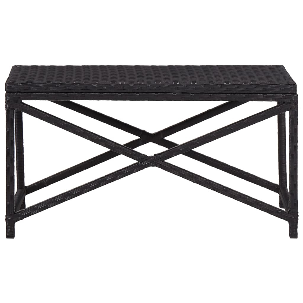 Garden Bench 80 cm Poly Rattan Black