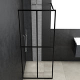 Walk-in Shower Screen Clear Tempered Glass 90x195 cm