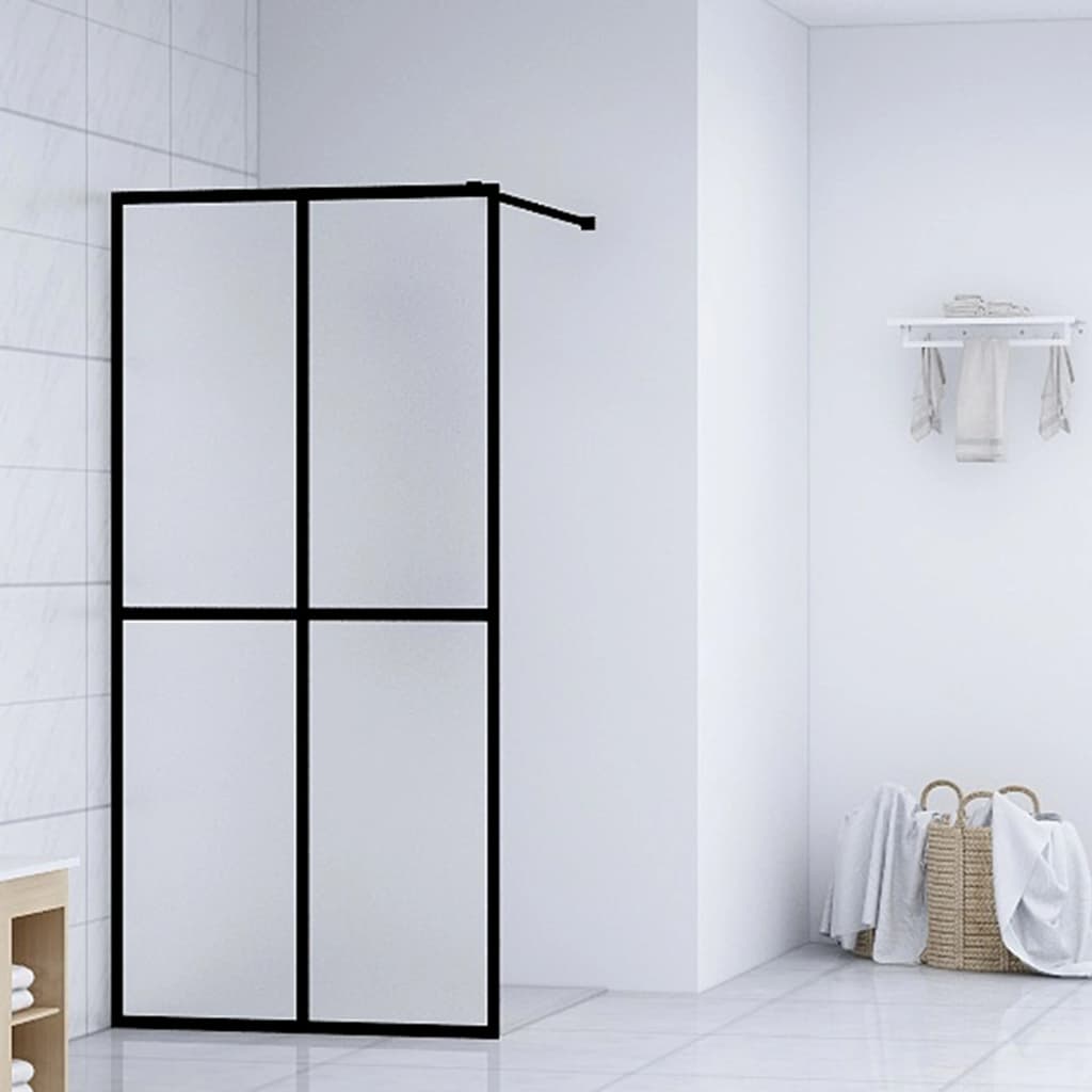 Walk-in Shower Screen Frosted Tempered Glass 140x195 cm