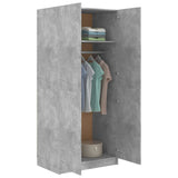 Wardrobe Concrete Grey 80x52x180 cm Engineered Wood