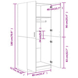 Wardrobe Concrete Grey 80x52x180 cm Engineered Wood