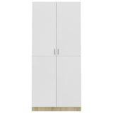 Wardrobe White and Sonoma Oak 90x52x200 cm Engineered Wood