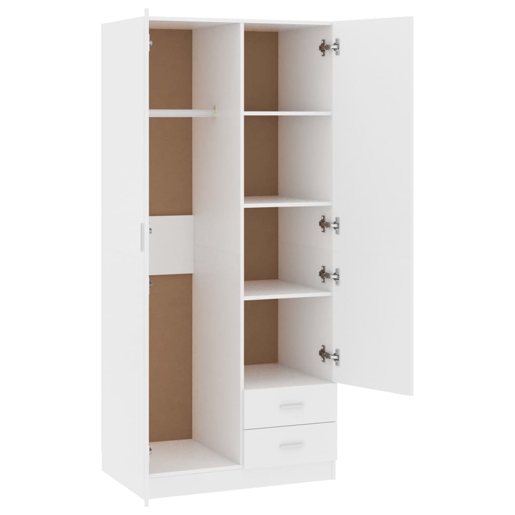 Wardrobe White 80x52x180 cm Engineered Wood