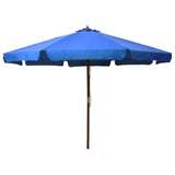 Garden Parasol with Wooden Pole 330 cm Azure