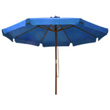 Garden Parasol with Wooden Pole 330 cm Azure