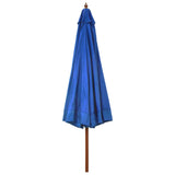 Garden Parasol with Wooden Pole 330 cm Azure