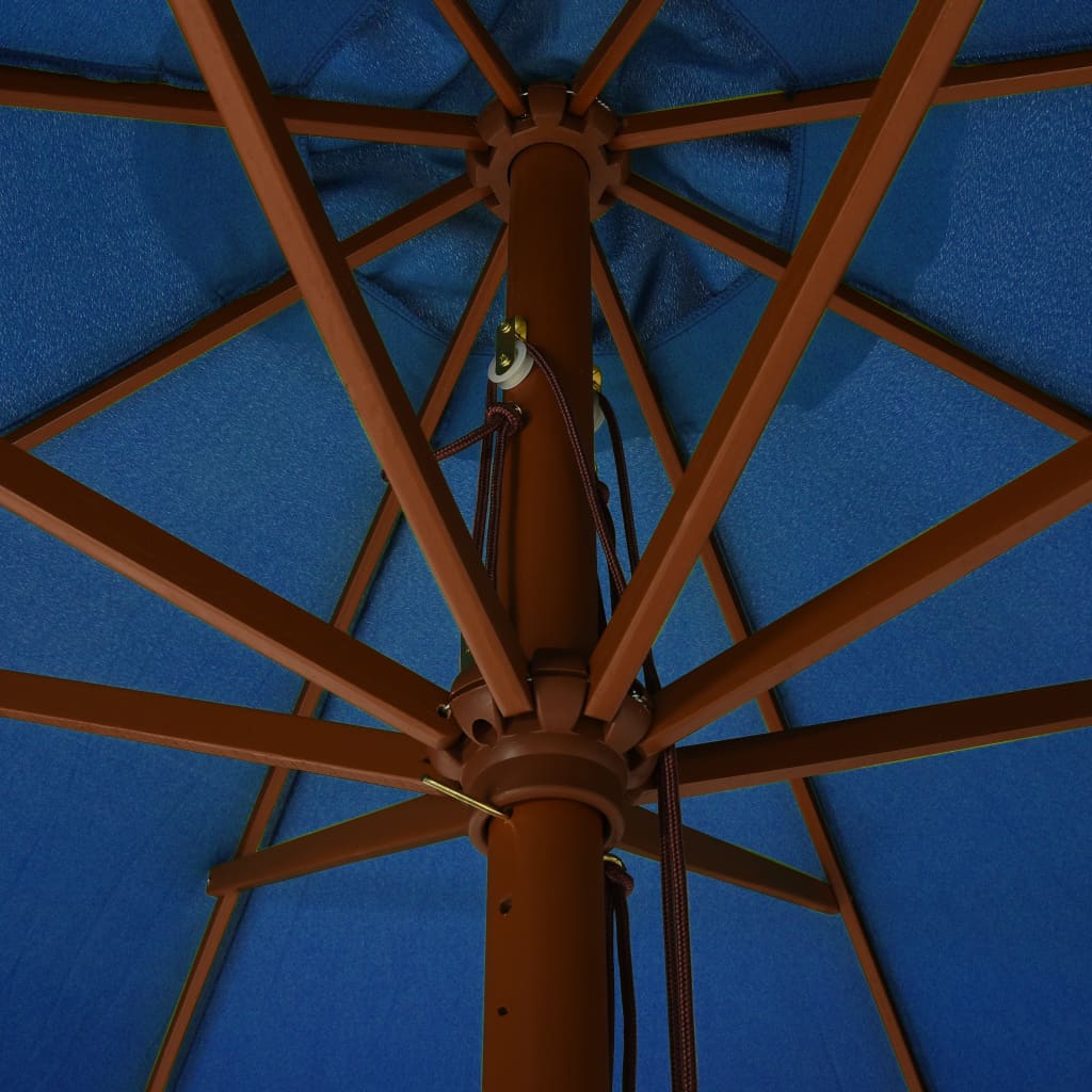 Garden Parasol with Wooden Pole 330 cm Azure