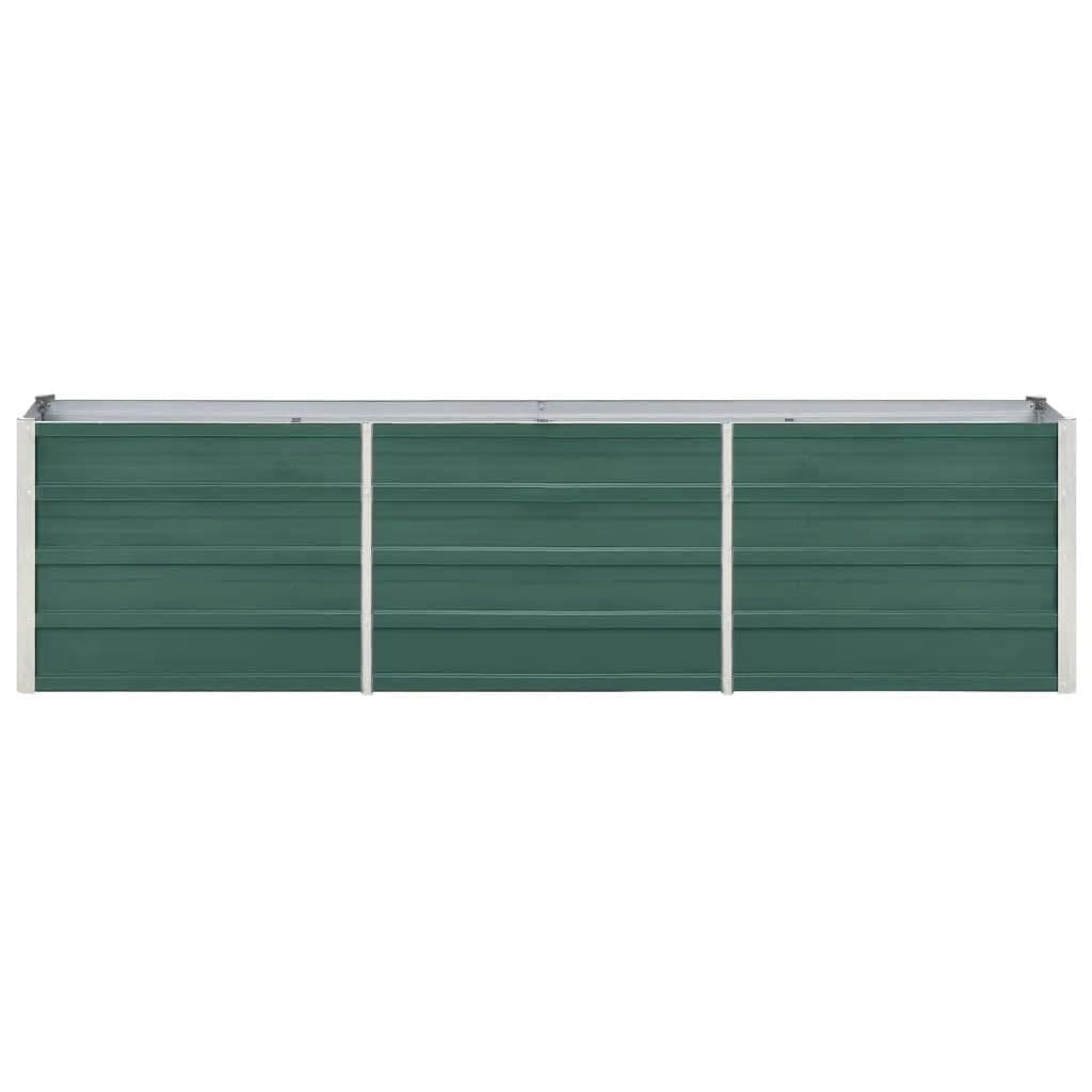 Garden Raised Bed Galvanised Steel 240x40x45 cm Green