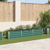 Garden Raised Bed Galvanised Steel 240x40x45 cm Green