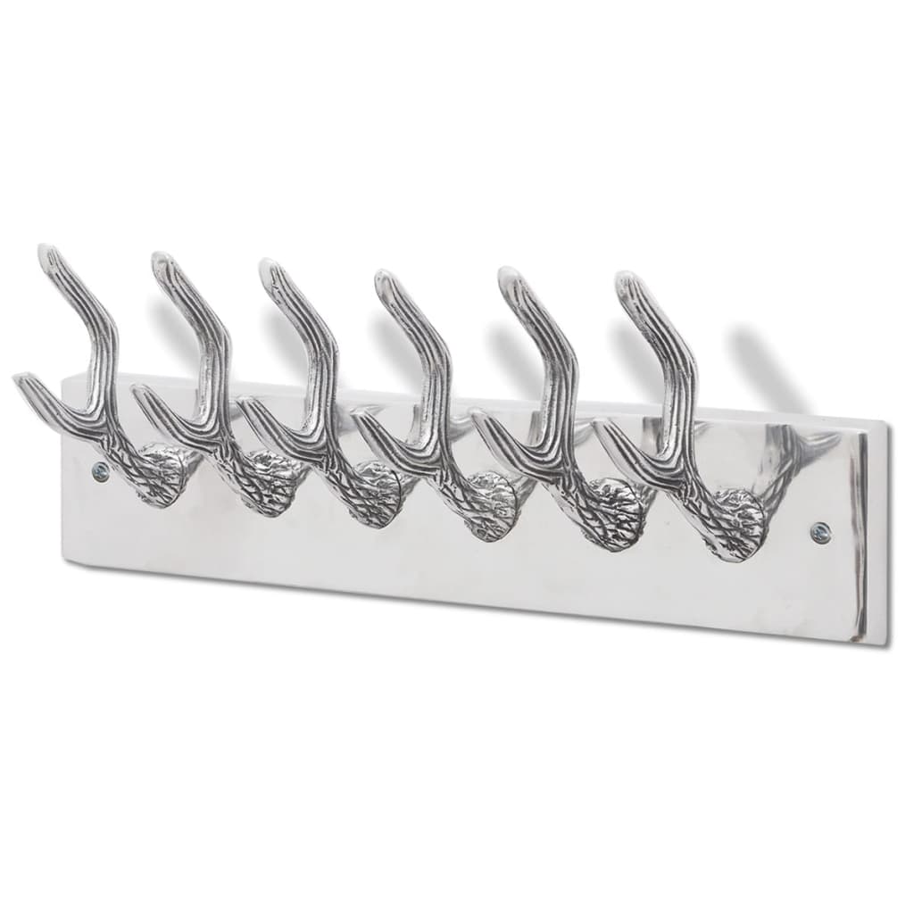 Wardrobe Coat Hooks 4 pcs Silver Aluminium