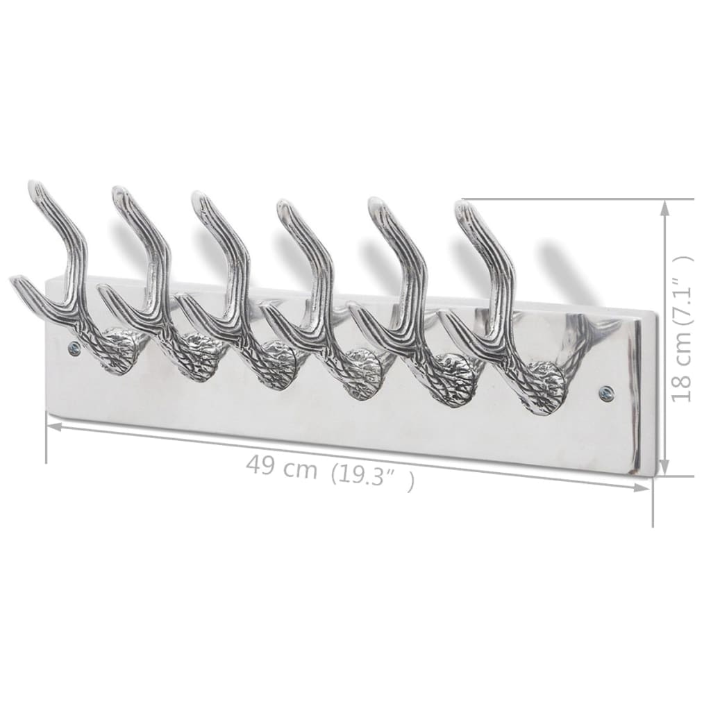 Wardrobe Coat Hooks 4 pcs Silver Aluminium