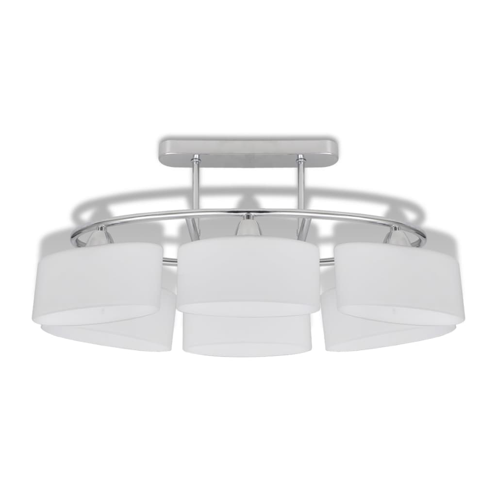 Ceiling Lamp with Ellipsoid Glass Shades 4 pcs E14