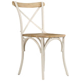 Cross Chairs 4 pcs White Solid Mango Wood