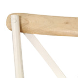 Cross Chairs 4 pcs White Solid Mango Wood