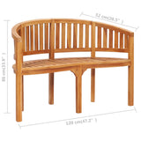 Banana Bench 120 cm Solid Teak Wood