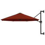 Wall-Mounted Garden Parasol with Metal Pole 300 cm Terracotta