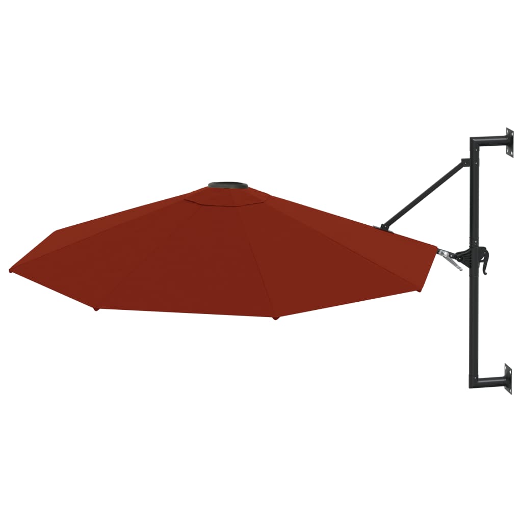 Wall-Mounted Garden Parasol with Metal Pole 300 cm Terracotta