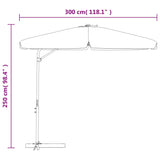 Garden Parasol with Steel Pole 300 cm Bordeaux Red