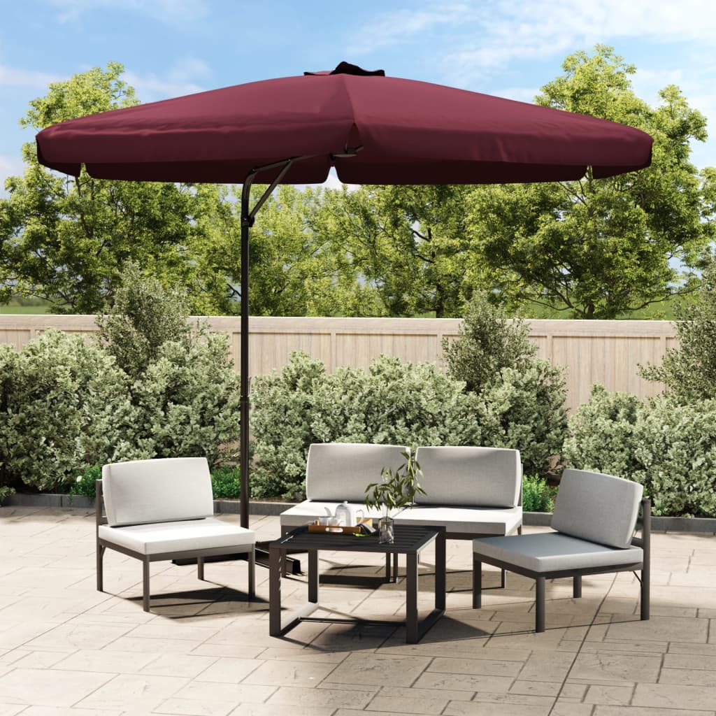 Garden Parasol with Steel Pole 300 cm Bordeaux Red