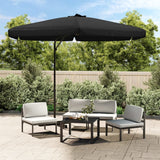 Garden Parasol with Steel Pole 300 cm Black