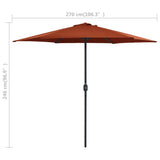 Garden Parasol with Aluminium Pole 270x246 cm Terracotta