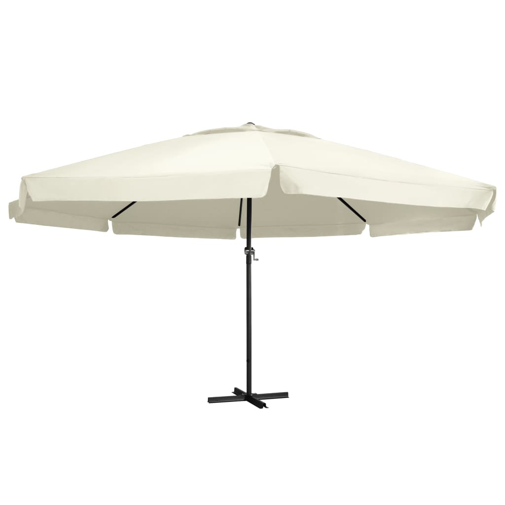 Garden Parasol with Aluminium Pole 600 cm Sand White