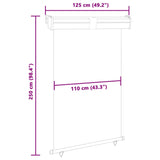 Balcony Side Awning 125x250 cm Cream