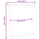 Balcony Side Awning 145x250 cm Black