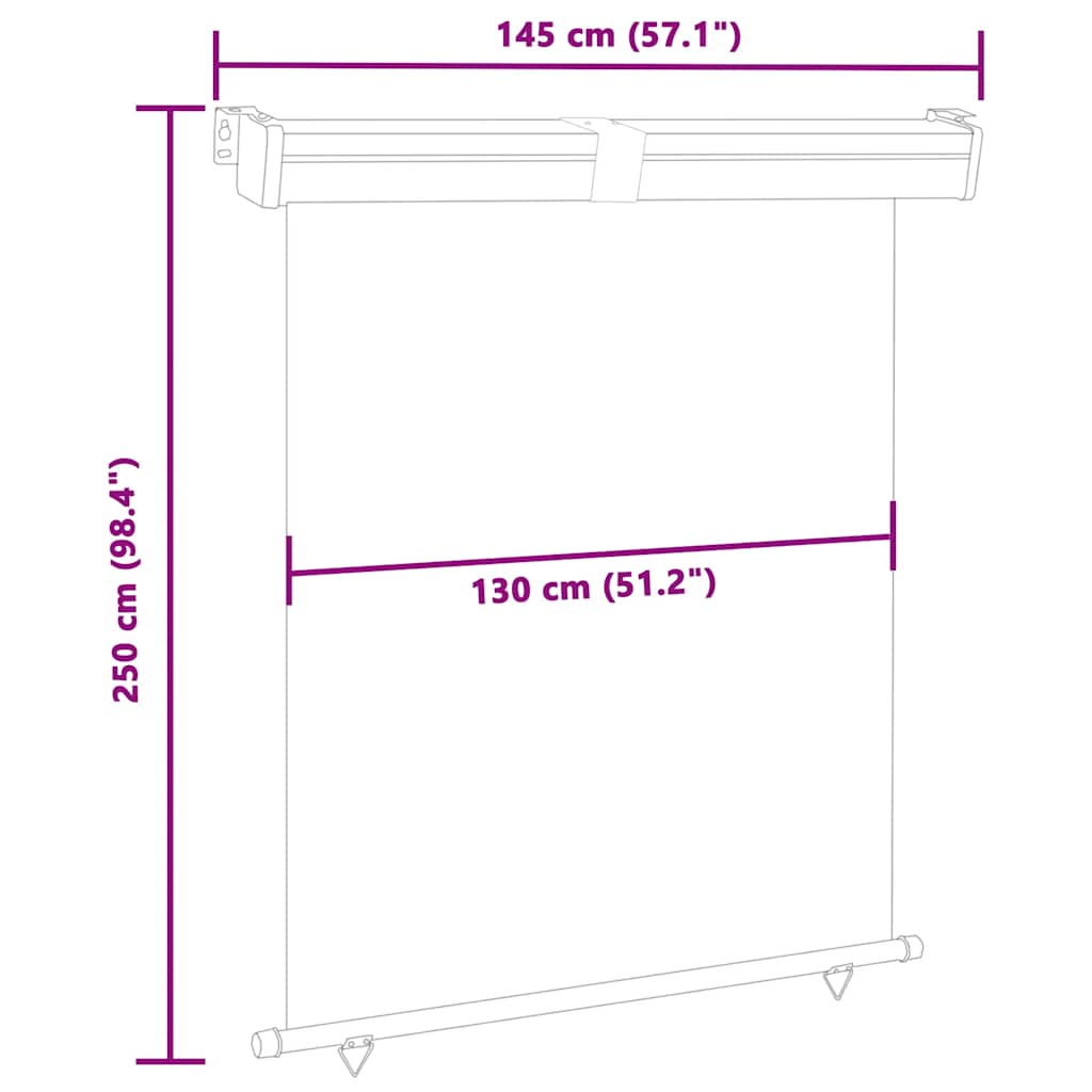 Balcony Side Awning 145x250 cm Cream